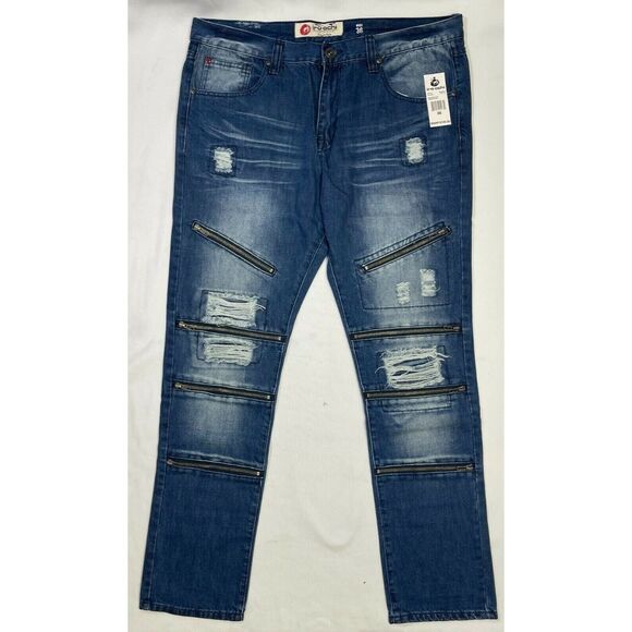 Iro-Ochi. Men's RPM Biker Jeans  - Trigger Wash - Premium Denim size 32 - Picture 4 of 6